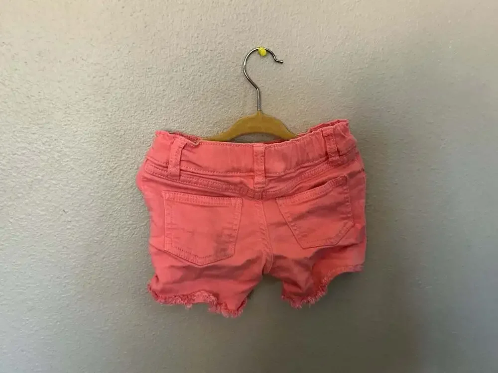 Carter's Kid Girls Pink Frayed Hem Denim Jean Shorts Size 4
